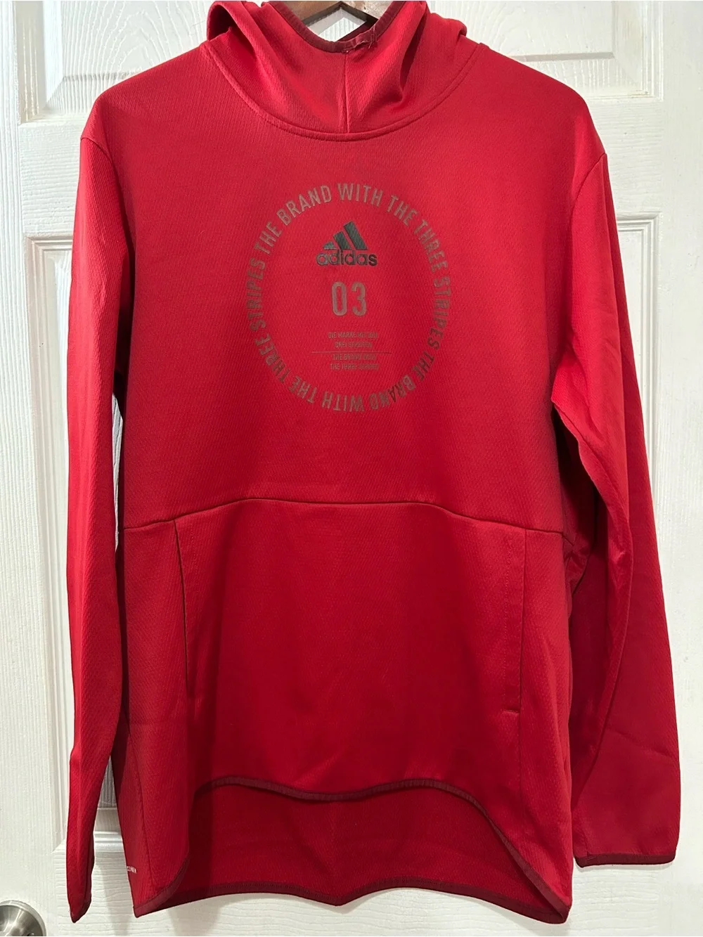 ADIDAS Climawarm Hoodie Red Size  Large.
